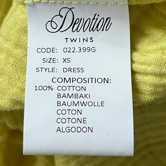 Devotion Twins Ella Mini Dress 100% Cotton Gauze Beachy XS New Anthropologie - Picture 10 of 14